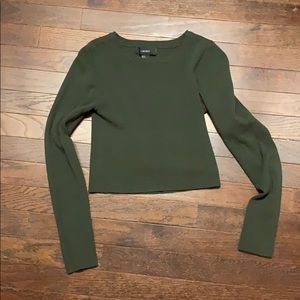 Green cropped sweater